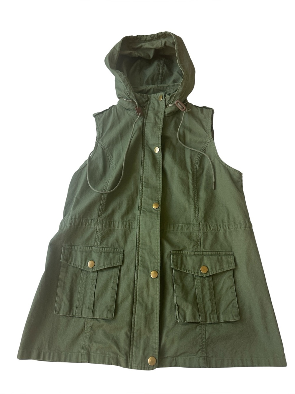 41 Hawthorn women’s green utility cargo vest with a hood